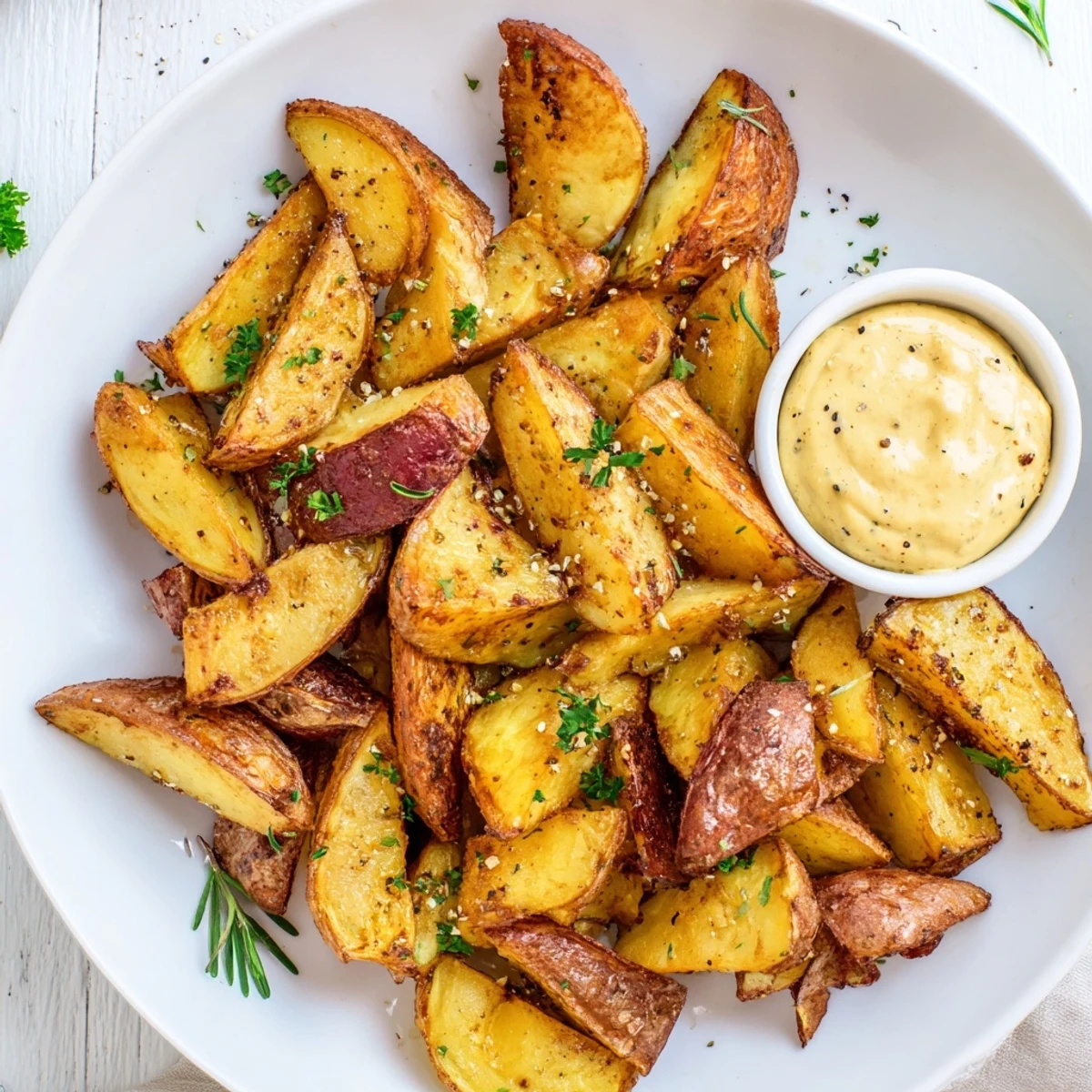 Vegetarische Kräuter Kartoffelspalten