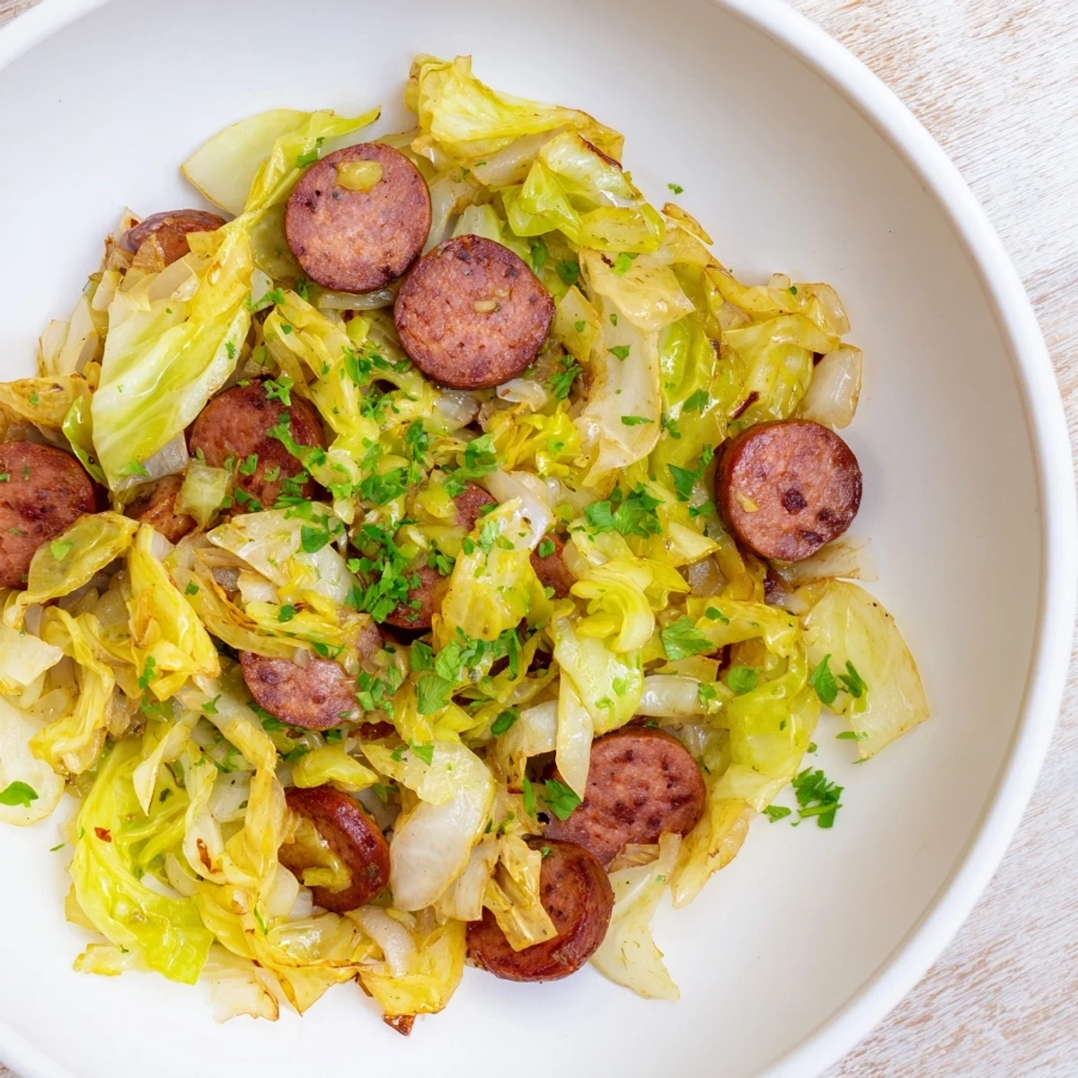 Knusprig Kohl Wurst Pfanne