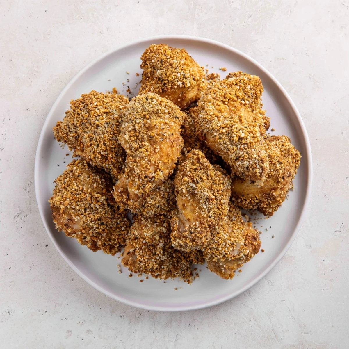 Savory pretzel crusted chicken, baked to golden perfection; imagine this perfect appetizer served warm.