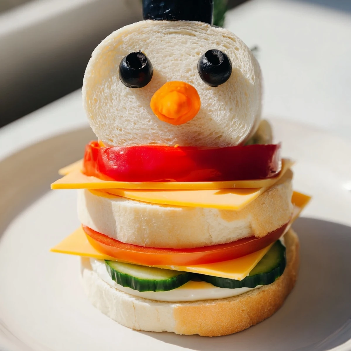 Schneemann Sandwich Stapel