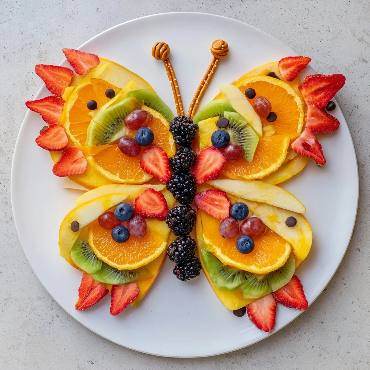 This eye-catching Monarch Magic Fruit Butterfly Tray includes an assortment of sweet berries and sliced oranges.
