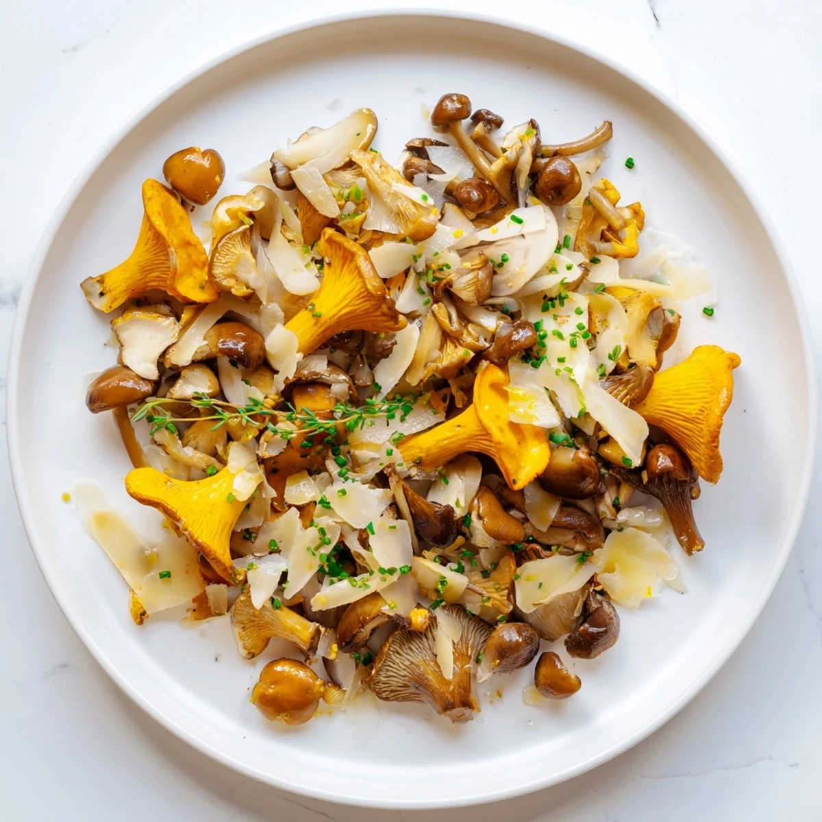A close-up of the fragrant Enchanted Forest Mushrooms, seasoned with fresh herbs and garlic.