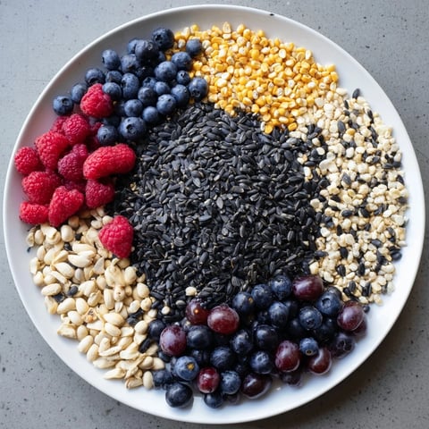 Image of a colorful Singing Bird Seed & Berry Platter, a delightful outdoor feast.