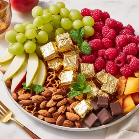 Goldfolie Schokolade mit Früchten