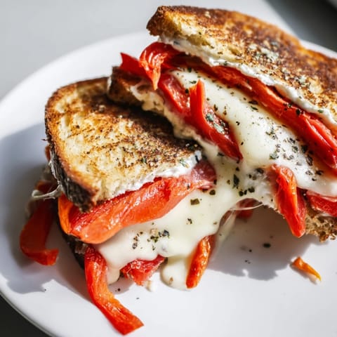 Geroestete rote Paprika Käse