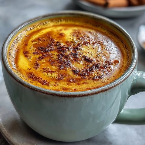 Goldene Milch mit Kurkuma und Ingwer in einer Tasse, umhüllt von warmem Dampf und einem Hauch Zimt.
