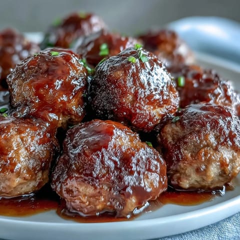 Glazed meatballs in a rich orange sauce fill a slow cooker, ready to serve over steamed jasmine rice.