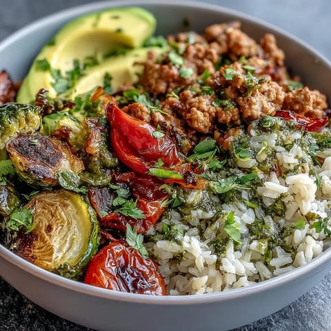 Gebratenes Putenhack Schüssel