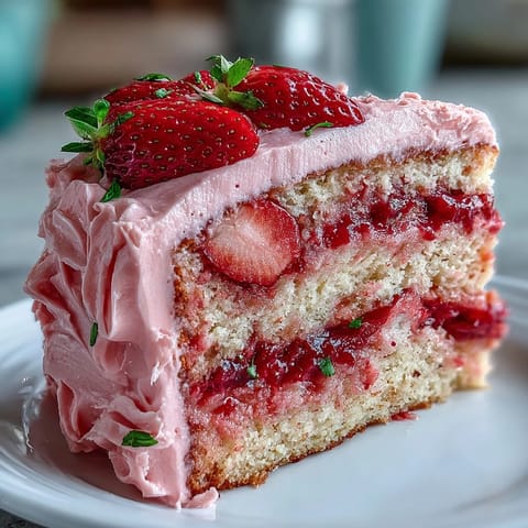 Pink Erdbeer Zitronen Kuchen