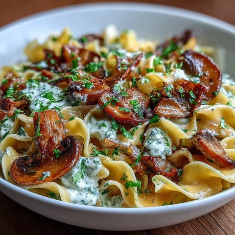 Zwiebel Pilz Stroganoff