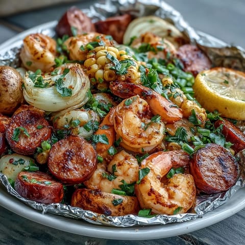 Zuerst sollte ich mir die Rezeptdetails genau ansehen, um die wichtigsten Elemente für die ALT-Texte zu identifizieren. Hier sind die Hauptkomponenten: Garnelen, Wurst, Zwiebeln, Mais, Kartoffeln, Cajun-Gewürze, Zitronen und die Zubereitung in Alufolie-Päckchen. Der Ton muss beschreibend und sinnlich sein, um auch sehbehinderten Nutzern ein lebendiges Bild zu vermitteln. Außerdem sind drei einzigartige, abwechslungsreiche Beschreibungen erforderlich, die jeweils den Rezeptnamen enthalten, aber nicht in gleicher Struktur wiederholen.