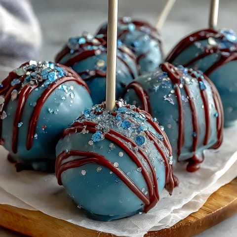 1. Pisces-Themed Galaxy Cake Pops mit essbarem Glitzer: Traumhafte, farbenfrohe Kuchen-Pops mit galaktischen Wirbeln und funkelndem Schimmer.