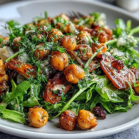 Knuspriger Sellerie Kichererbsen Salat