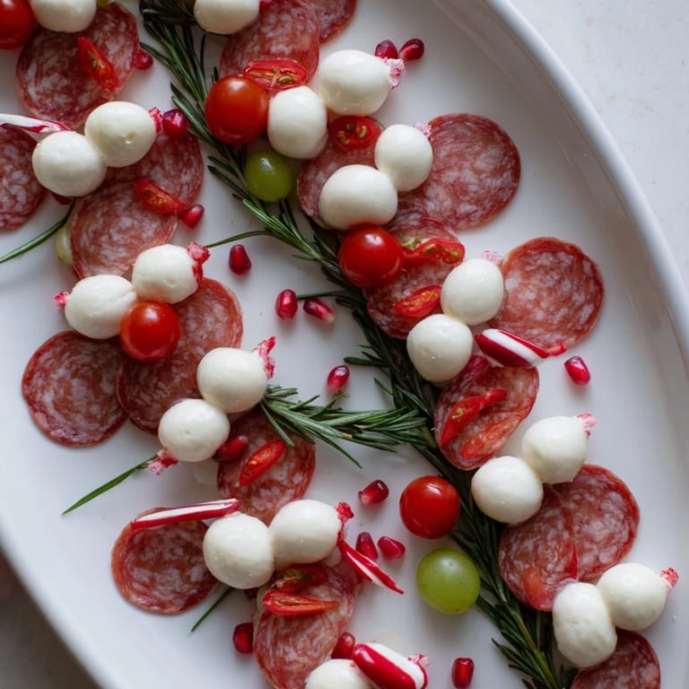 Vivid Candy Cane Zigzag arrangement: red and white ingredients create a beautiful, delicious holiday appetizer.