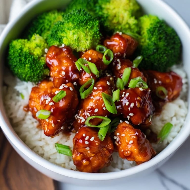 Duftende Sweet Chili Chicken Bowl mit saftigem Hähnchen und Jasminreis
