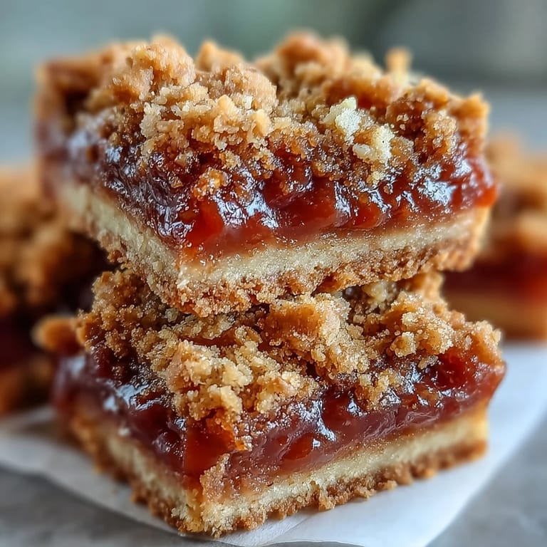 Frisch gebackene Guava Jam Bars auf Holzplatte mit weichem Gabelhochheben
