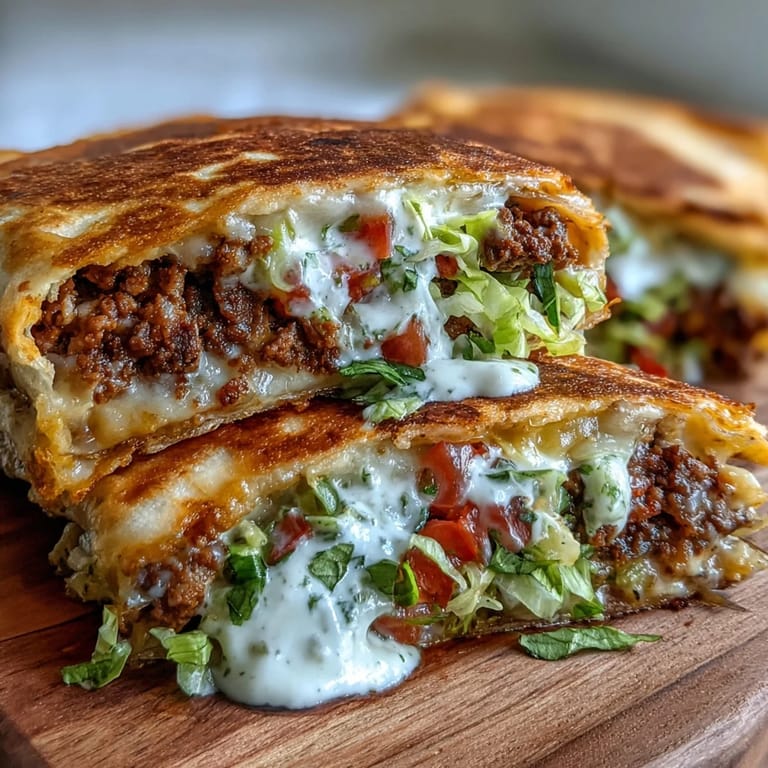 Goldbraun gebackene Keto Crunchwraps mit Jalapeños und Sauerrahm, serviert auf hellem Teller für den Abend.