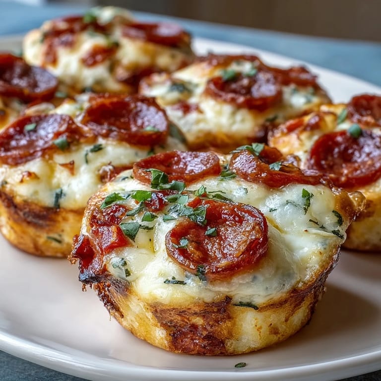 Mini-Frittatas im Muffinformat: High-Protein Pepperoni Breakfast Cups mit knusprigem Pepperoni und Rotpaprika-Fleisch.