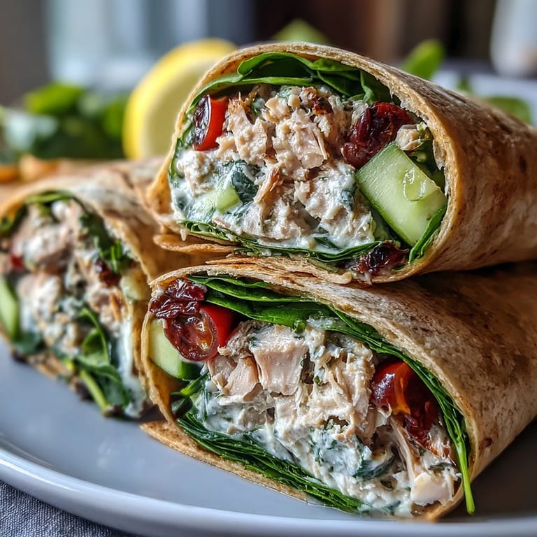 Gesunde Thunfisch- und weiße Bohnen-Wraps: Schnell zubereitet mit mediterranem Flair und viel frischem Gemüse.  