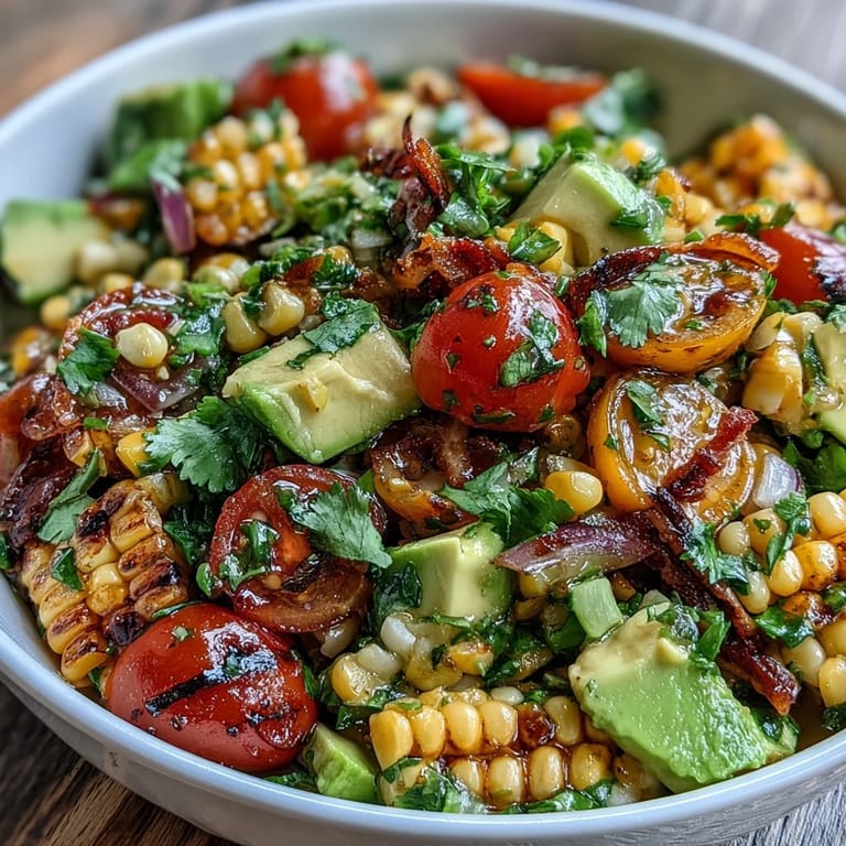 2. Cremige Avocado trifft süßen Mais und saftige Tomaten in diesem erfrischenden Limetten-Dressing-Salat.