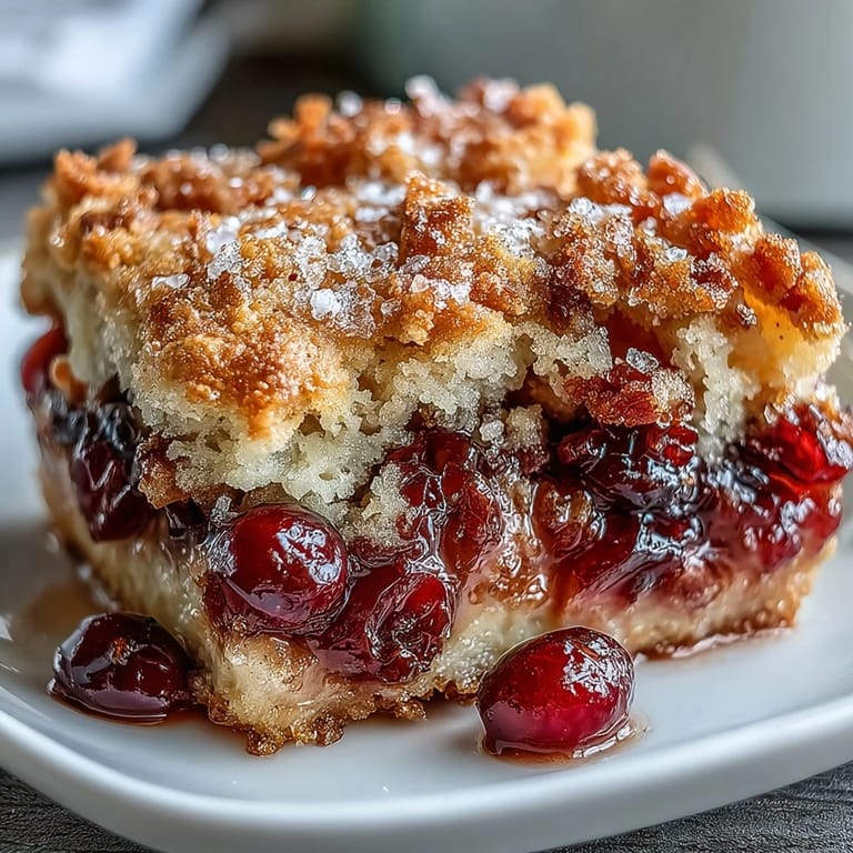 2. Warm cranberry cobbler baked to golden perfection, with juicy cranberries and a crisp, buttery crust—ideal for festive gatherings.