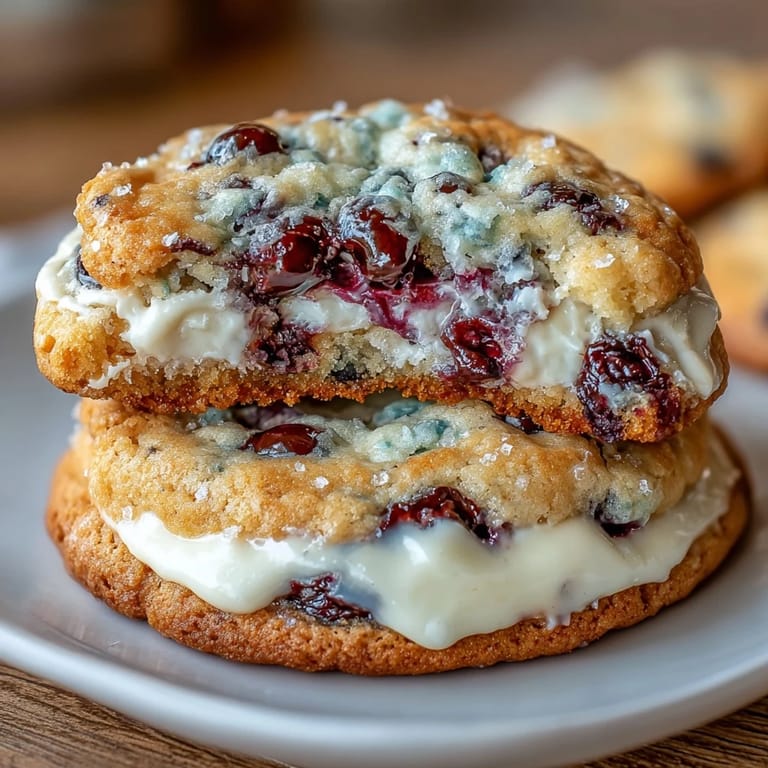 3. Aromatische Blaubeer-Cheesecake-Kekse mit goldbraunen Rändern und einer cremigen, fruchtigen Füllung, ideal zum Teilen oder Genießen.