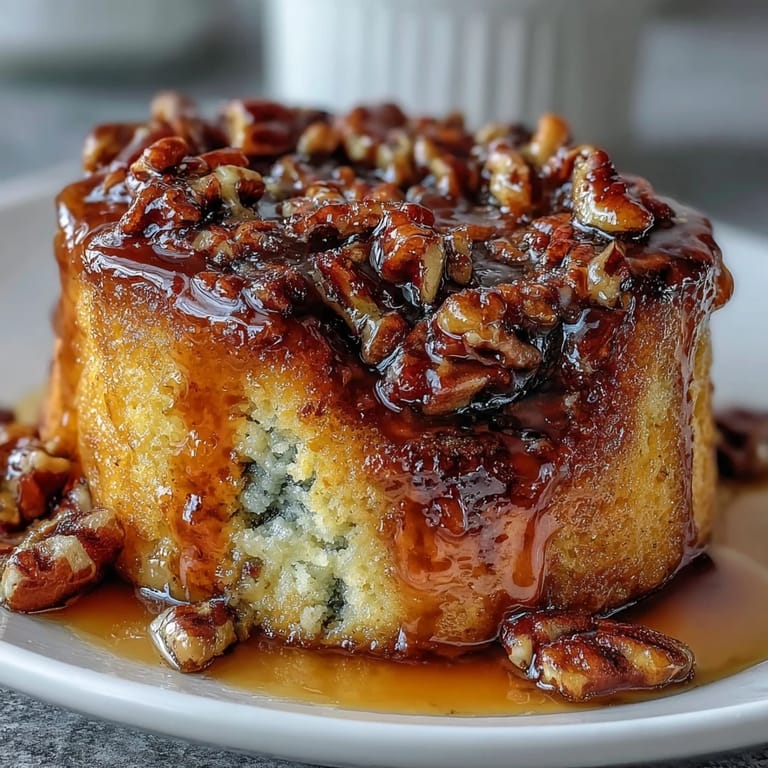 Aromatischer Candied-Yams-Soufflé mit Zimtduft und karamellisierten Pekannuss-Topping.