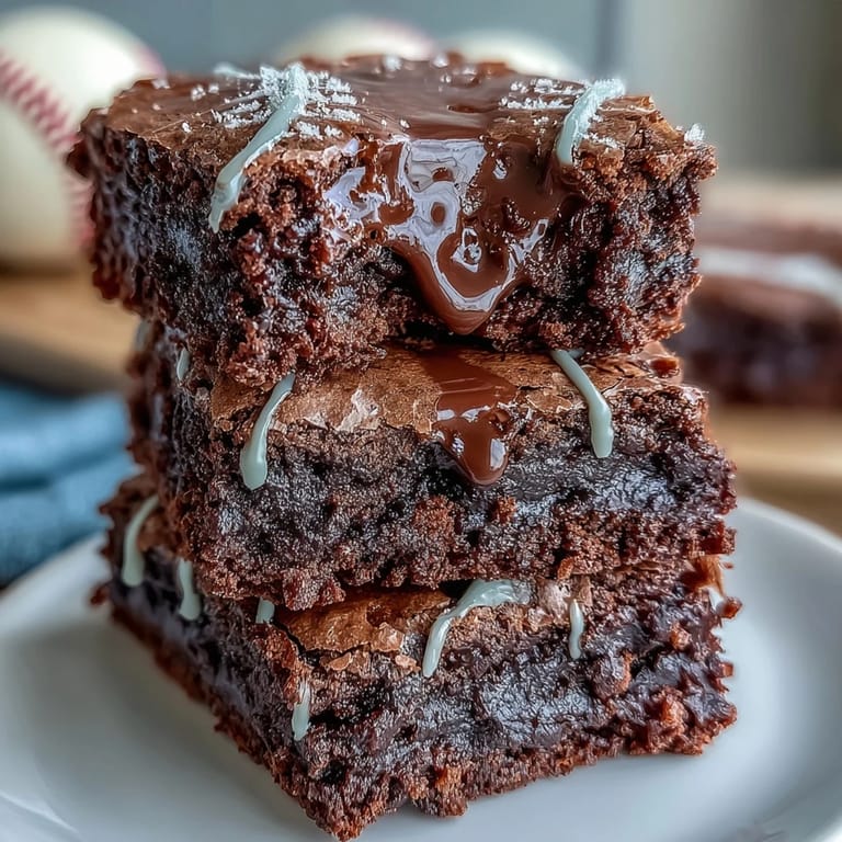1. Baseball-thematische Brownie-Bissen mit weißer Zuckerglasur in Form von Baseball-Nähten, perfekt für Sportpartys.