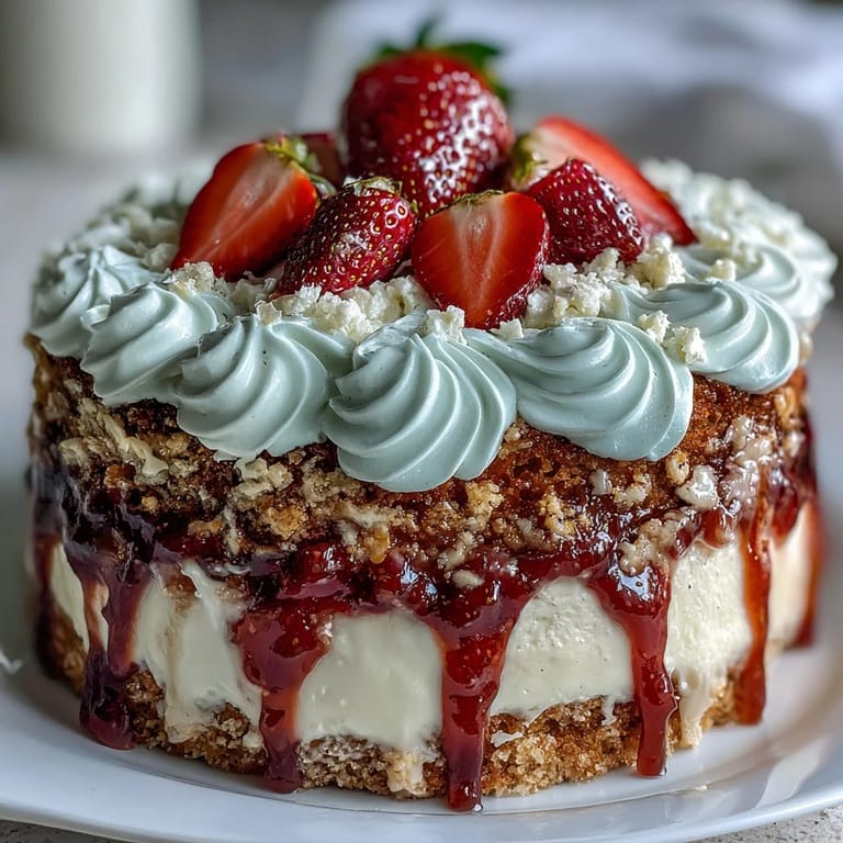 Leichte Schichten-Naked Cake mit frischen Erdbeeren und luftiger Sahne.