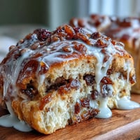 Saftige, gewürzte Hefebrötchen mit getrockneten Früchten und einem fruchtigen Orangen-Zitronen-Glasur—perfekt für den Frühling.